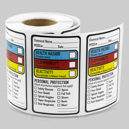 1.5 x 2.5in Sticker: Right to Know Chemicals Declaration Label