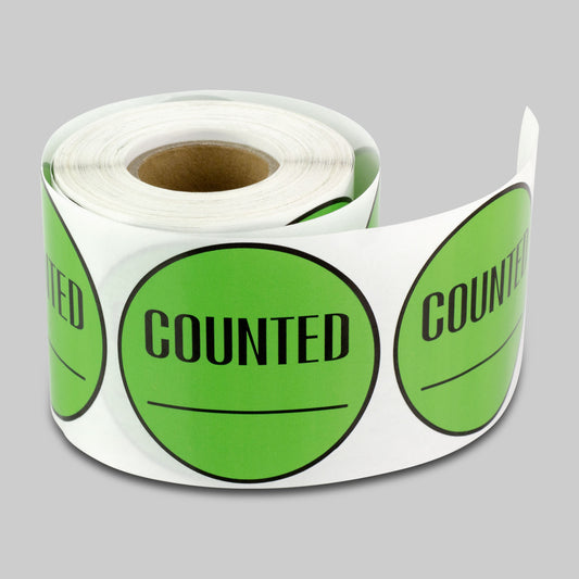 2 inch Sticker: Counted Inventory Label (Green)