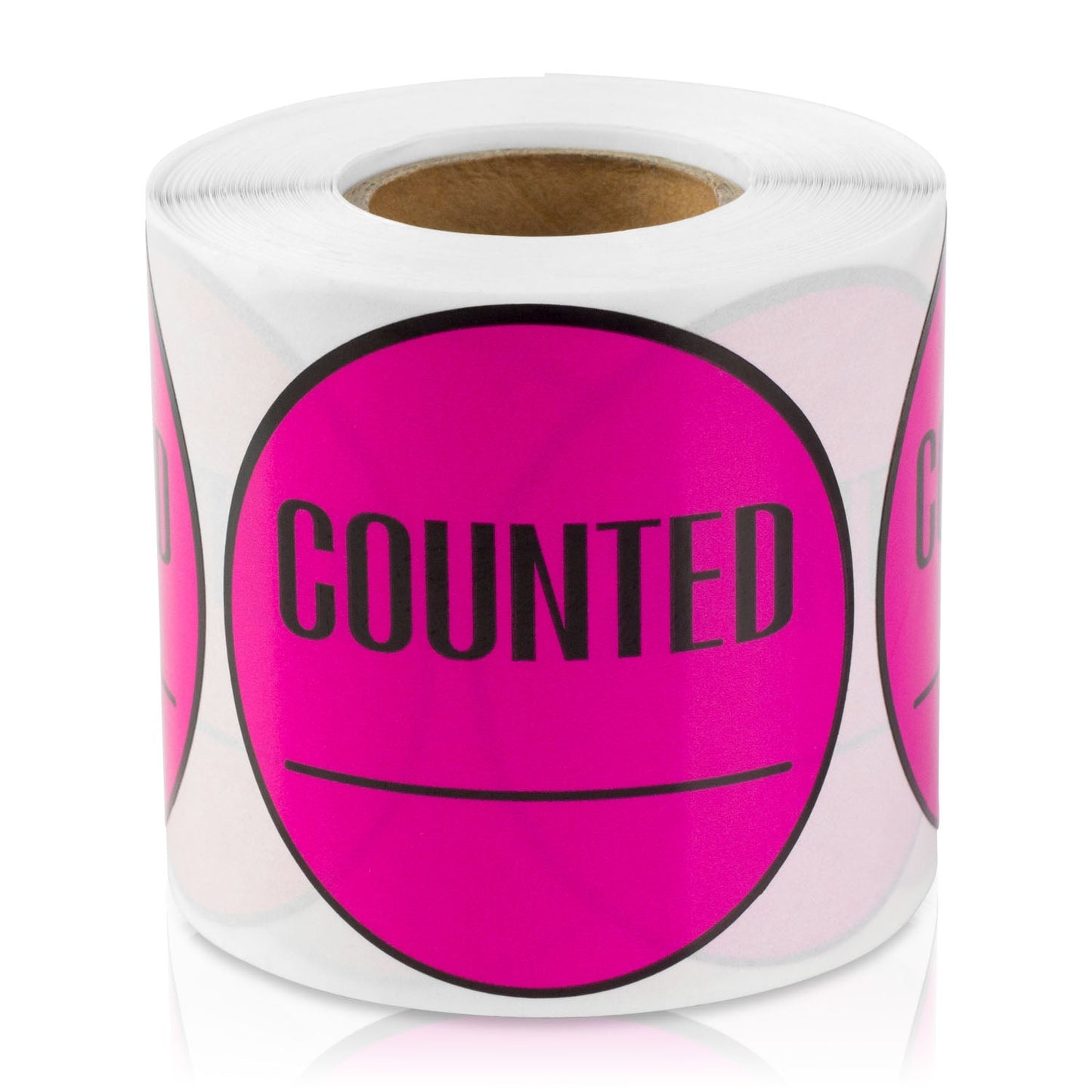 2in Sticker: Counted Inventory Label Roll (Pink)