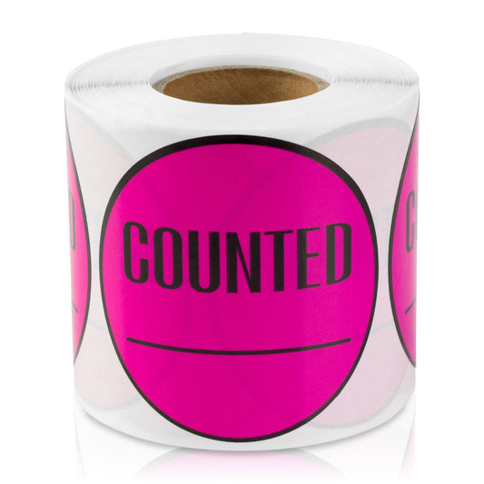 2in Sticker: Counted Inventory Label Roll (Pink)