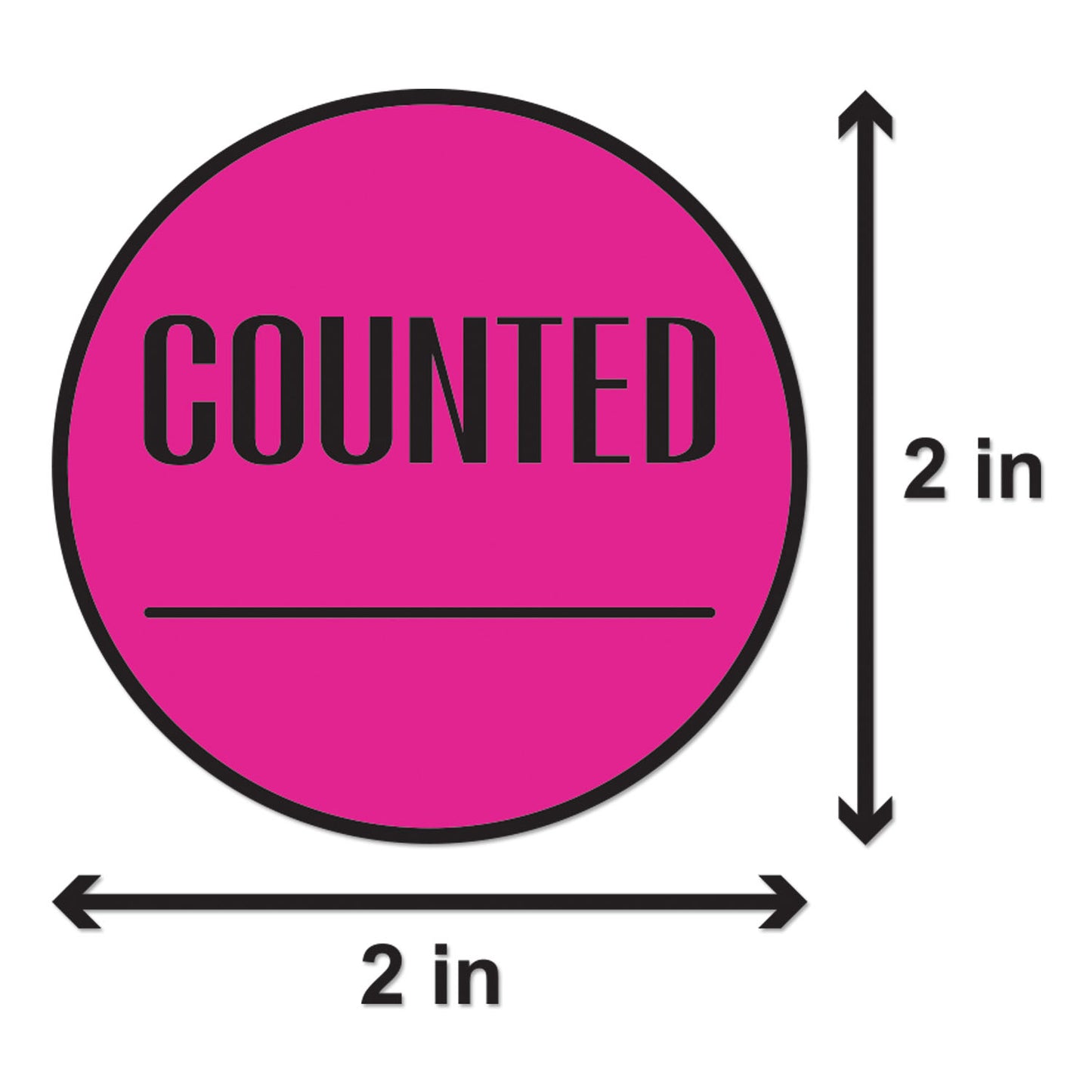 2in Sticker: Counted Inventory Label Roll (Pink)
