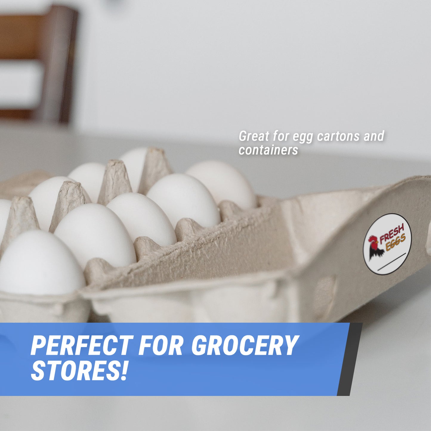 2 inch Fresh Eggs Food Labels (Roll)