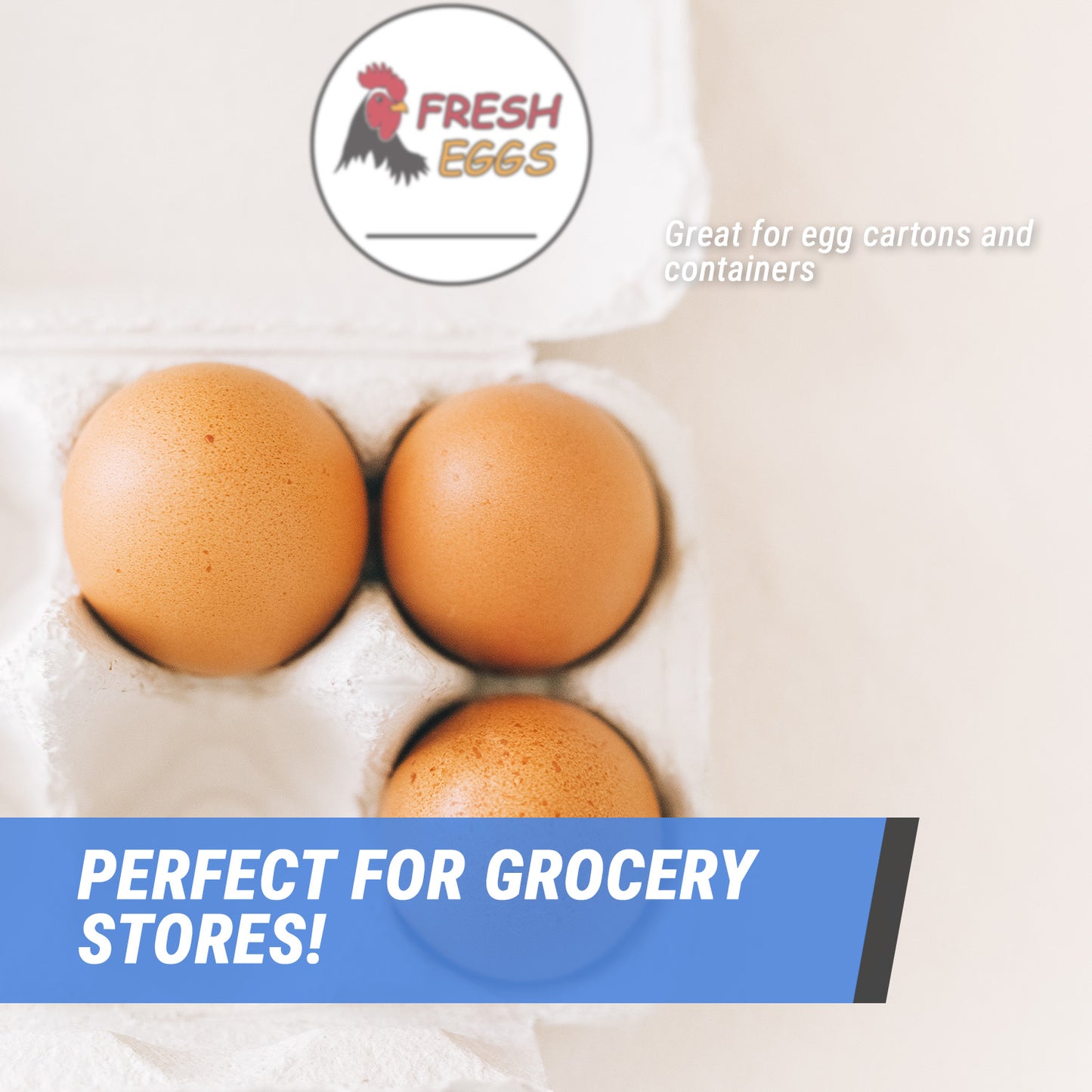 2 inch Fresh Eggs Food Labels (Roll)