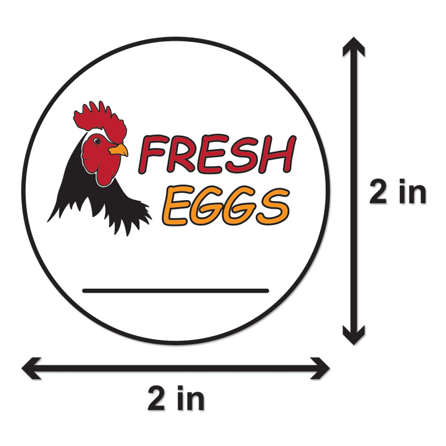 2 inch Fresh Eggs Food Labels (Roll)