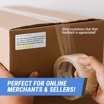 4 x 2in Sticker: Thank You for Your Purchase Feedback Label Roll