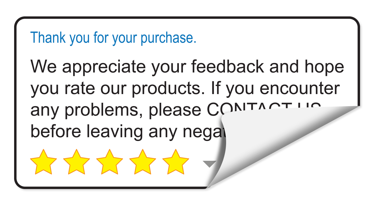4 x 2in Sticker: Thank You for Your Purchase Feedback Label Roll