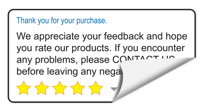 4 x 2in Sticker: Thank You for Your Purchase Feedback Label Roll