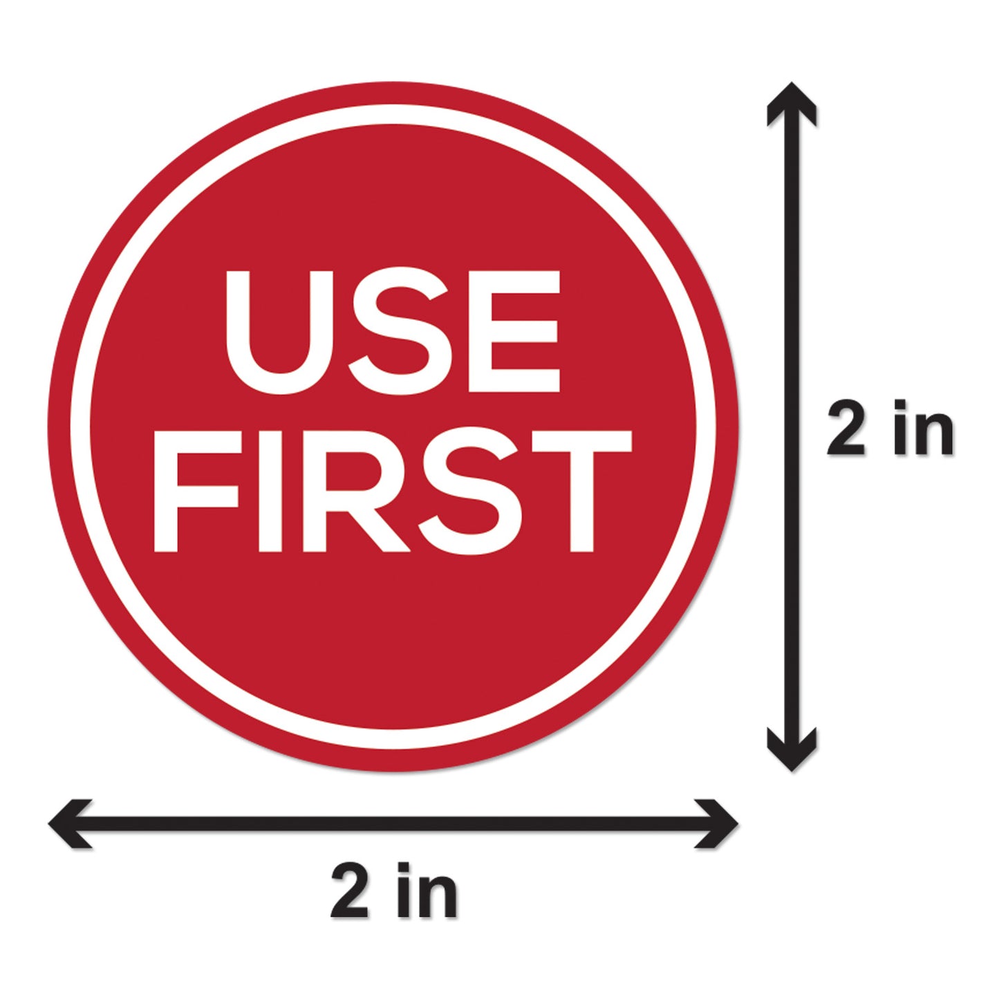 2in Sticker: Use First Label Roll (Red)