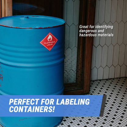 4 x 4in Sticker: Flammable Liquid Warning Label