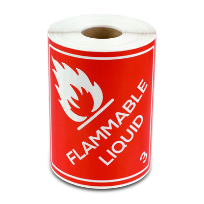 4 x 4in Sticker: Flammable Liquid Warning Label