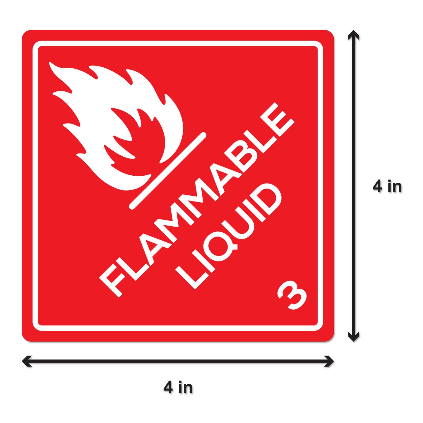4 x 4in Sticker: Flammable Liquid Warning Label