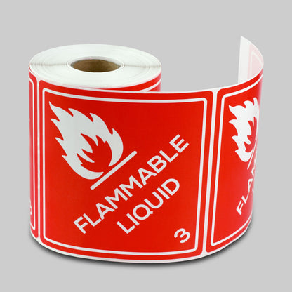 4 x 4in Sticker: Flammable Liquid Warning Label