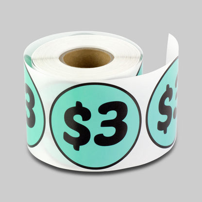 2in Sticker: 3 Dollar Label Roll