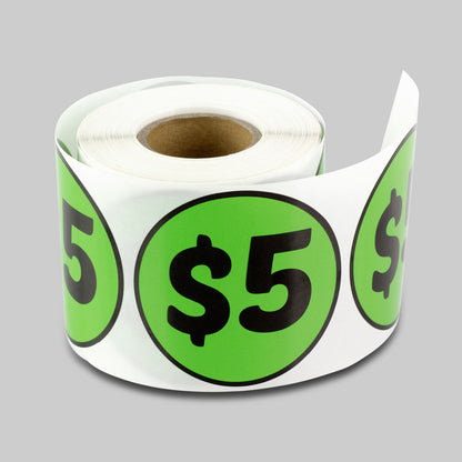 2in Sticker: 5 Dollar Label Roll