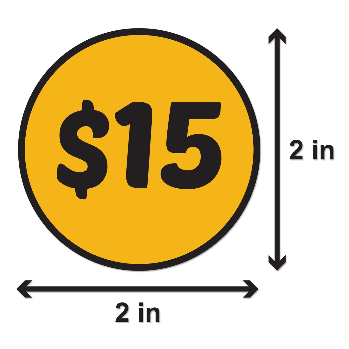 2in Sticker: 15 Dollar Label Roll