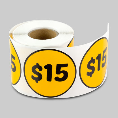 2in Sticker: 15 Dollar Label Roll