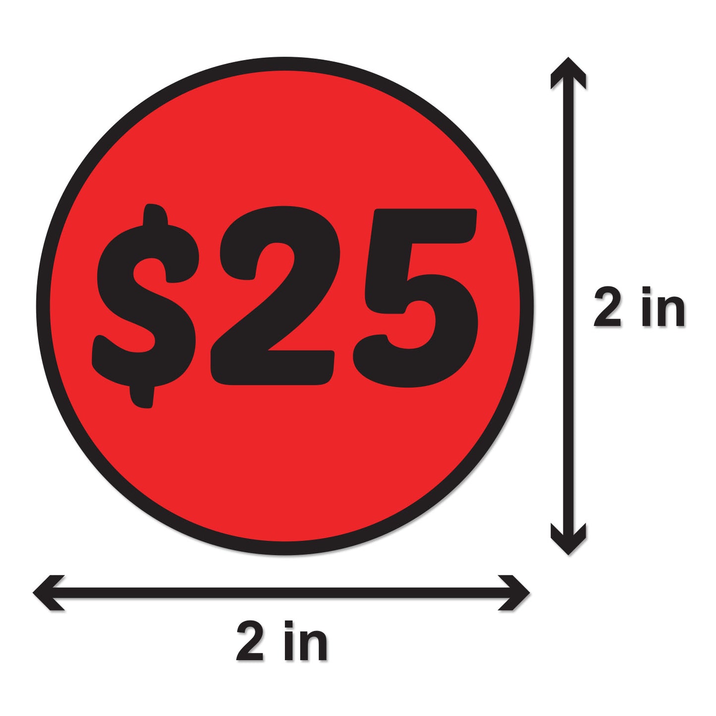 2in Sticker: 25 Dollar Label Roll