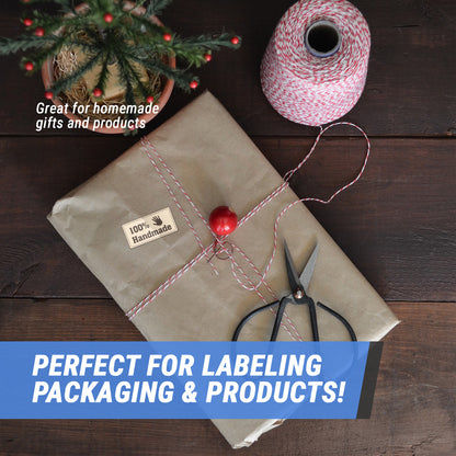 2 x 1 inch 100% Handmade Product Label (Roll)