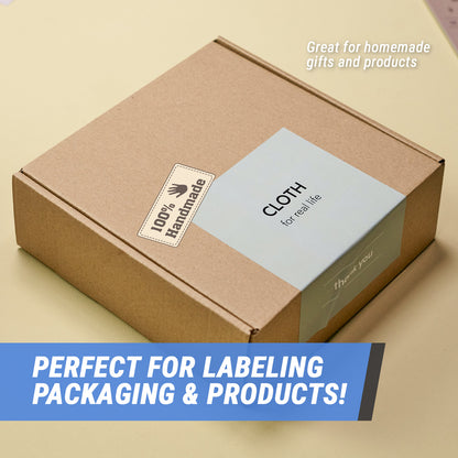 2 x 1 inch 100% Handmade Product Label (Roll)