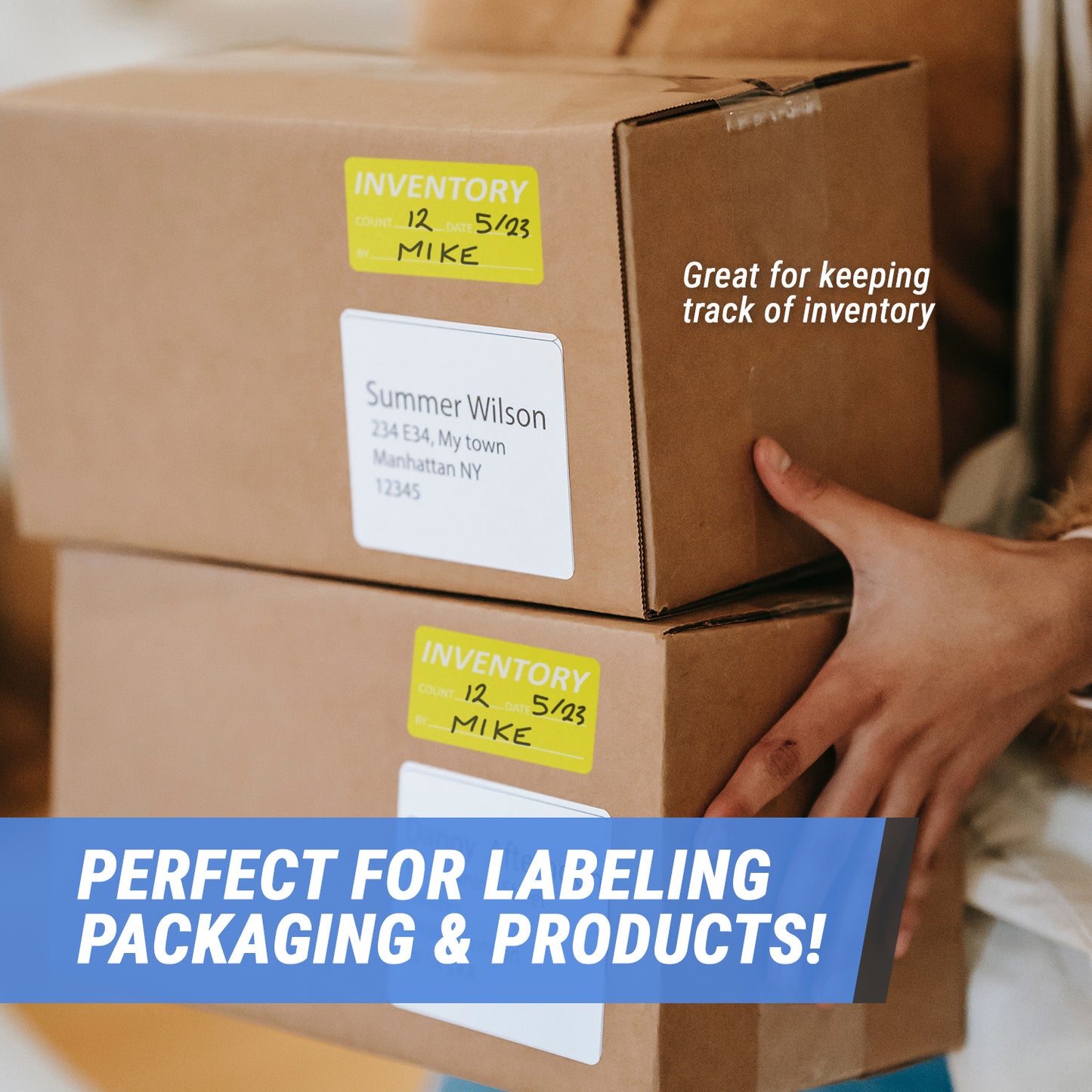 2.5 x 1.5in Inventory Count Label Yellow (Roll)