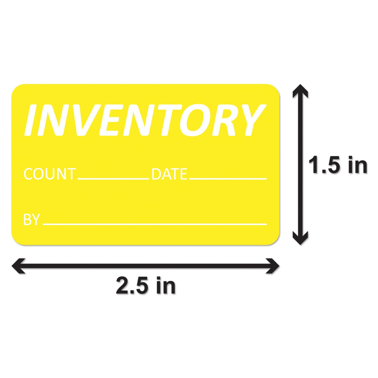 2.5 x 1.5in Inventory Count Label Yellow (Roll)