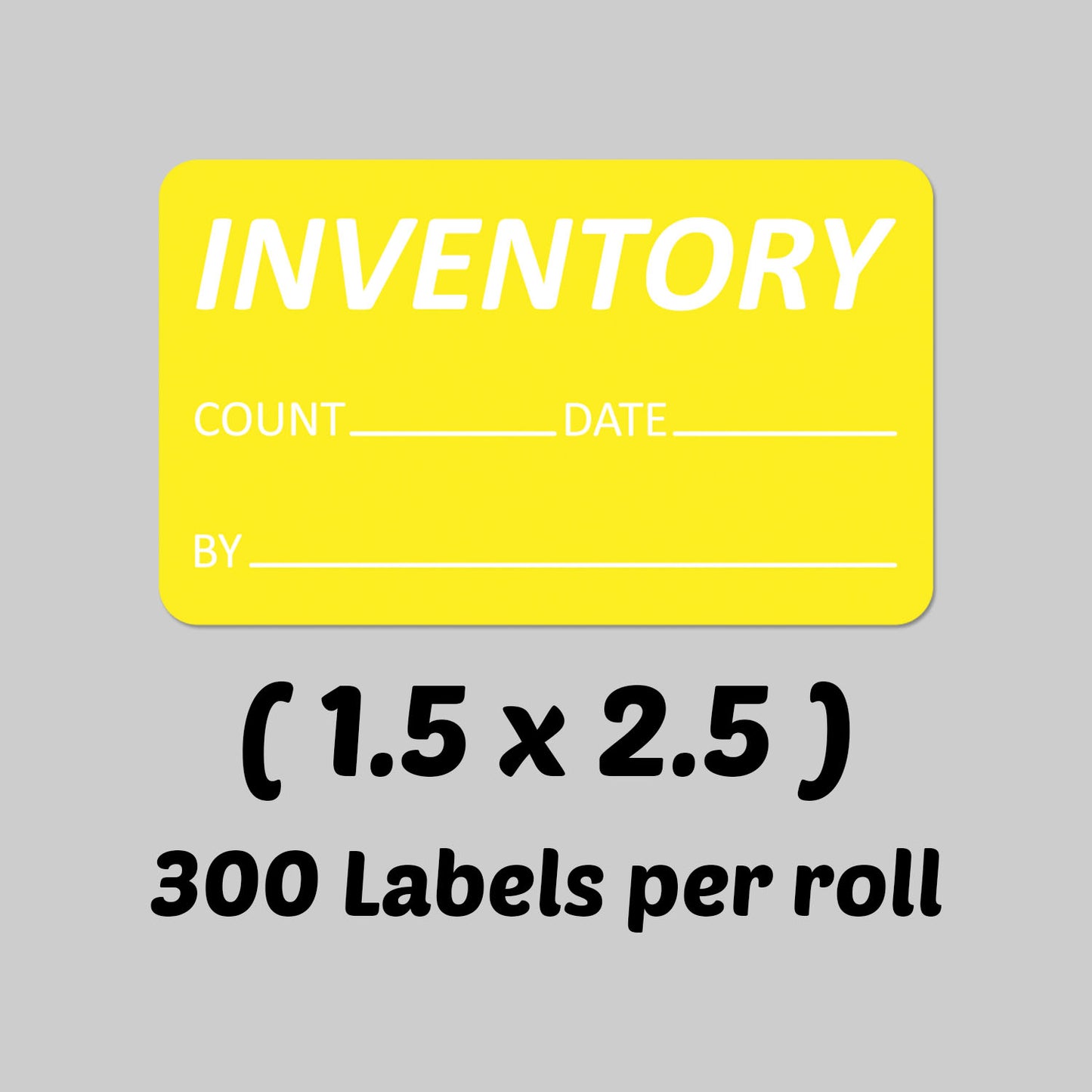 2.5 x 1.5in Inventory Count Label Yellow (Roll)