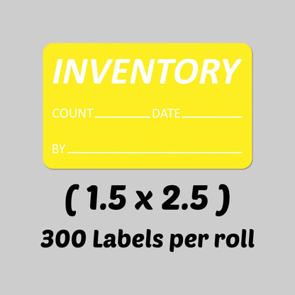 2.5 x 1.5in Inventory Count Label Yellow (Roll)
