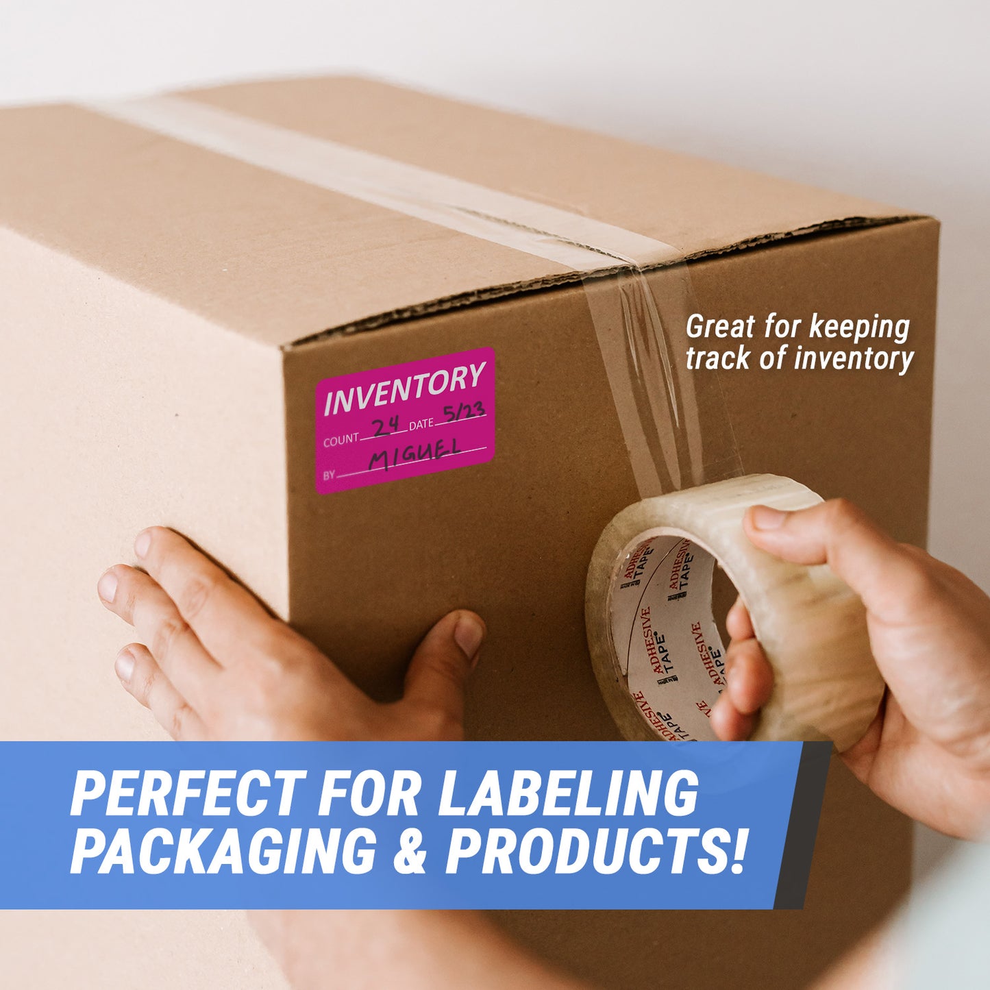 2.5 x 1.5in Inventory Count Label Pink (Roll)