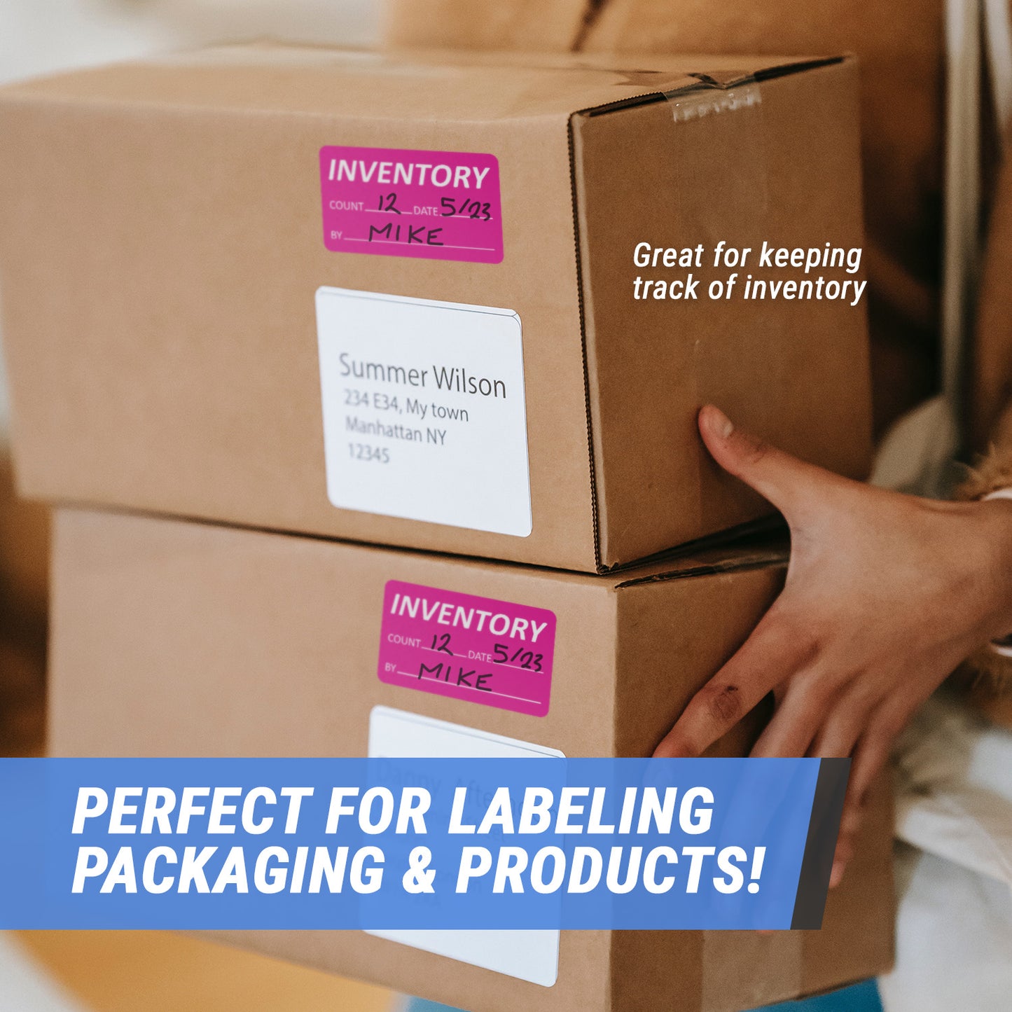 2.5 x 1.5in Inventory Count Label Pink (Roll)