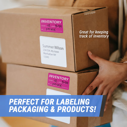 2.5 x 1.5in Inventory Count Label Pink (Roll)