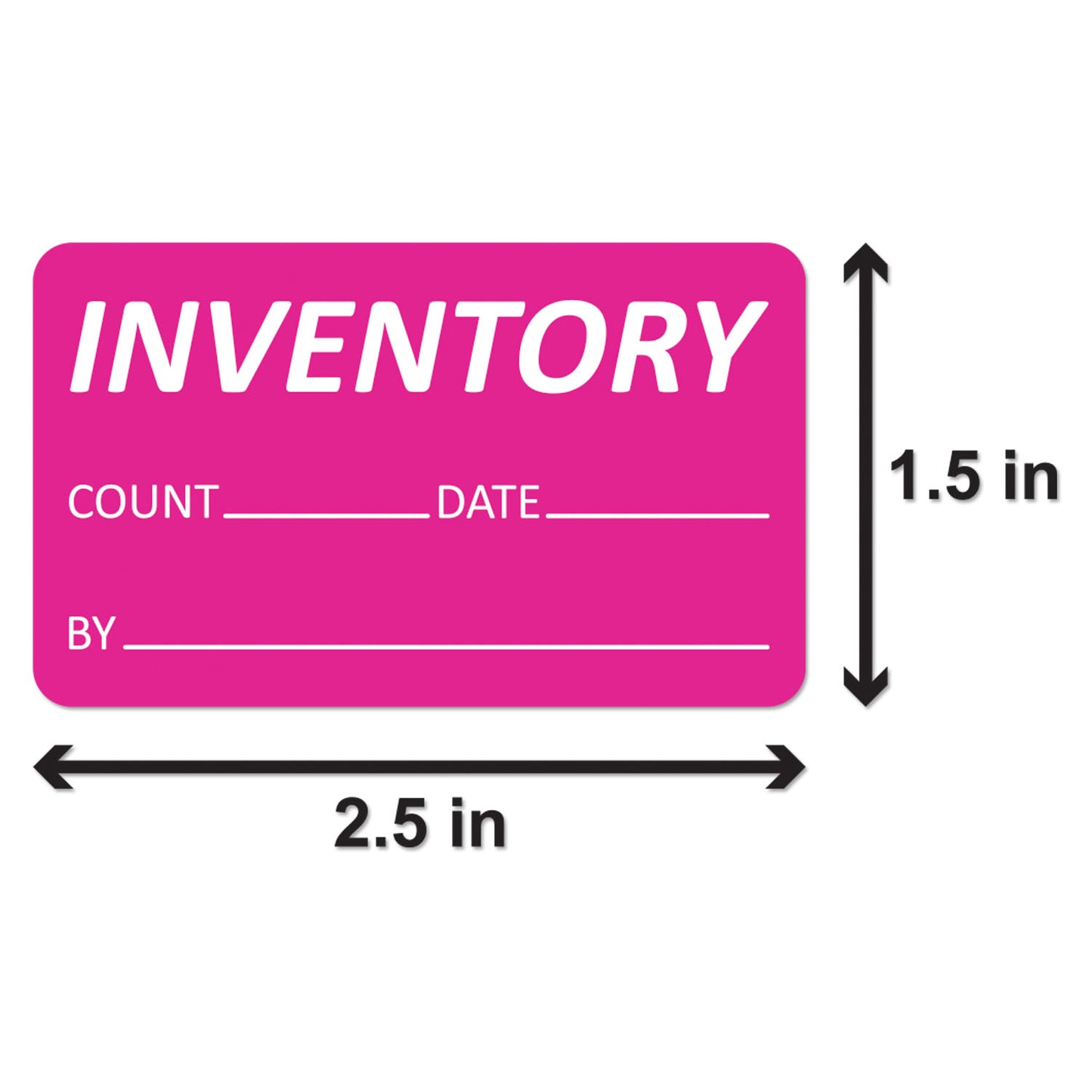 2.5 x 1.5in Inventory Count Label Pink (Roll)