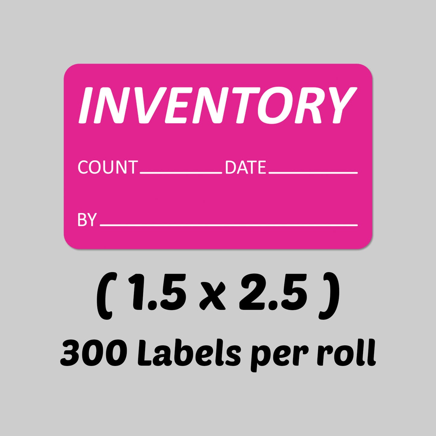 2.5 x 1.5in Inventory Count Label Pink (Roll)