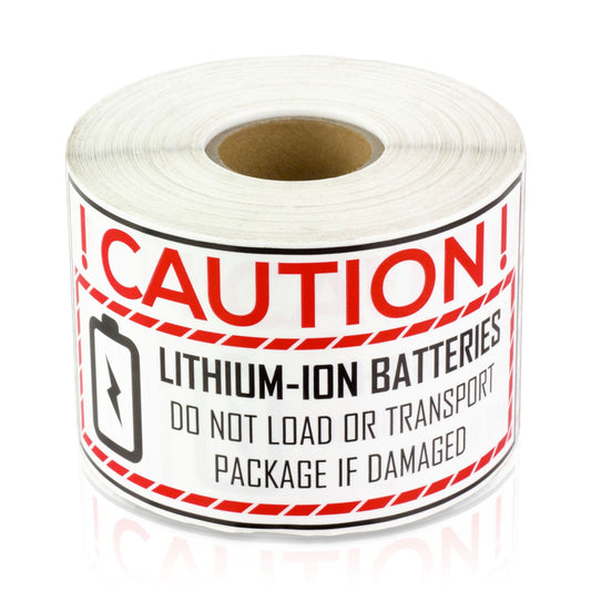 4 x 2in Sticker: Caution Lithium Ion Battery Label Roll