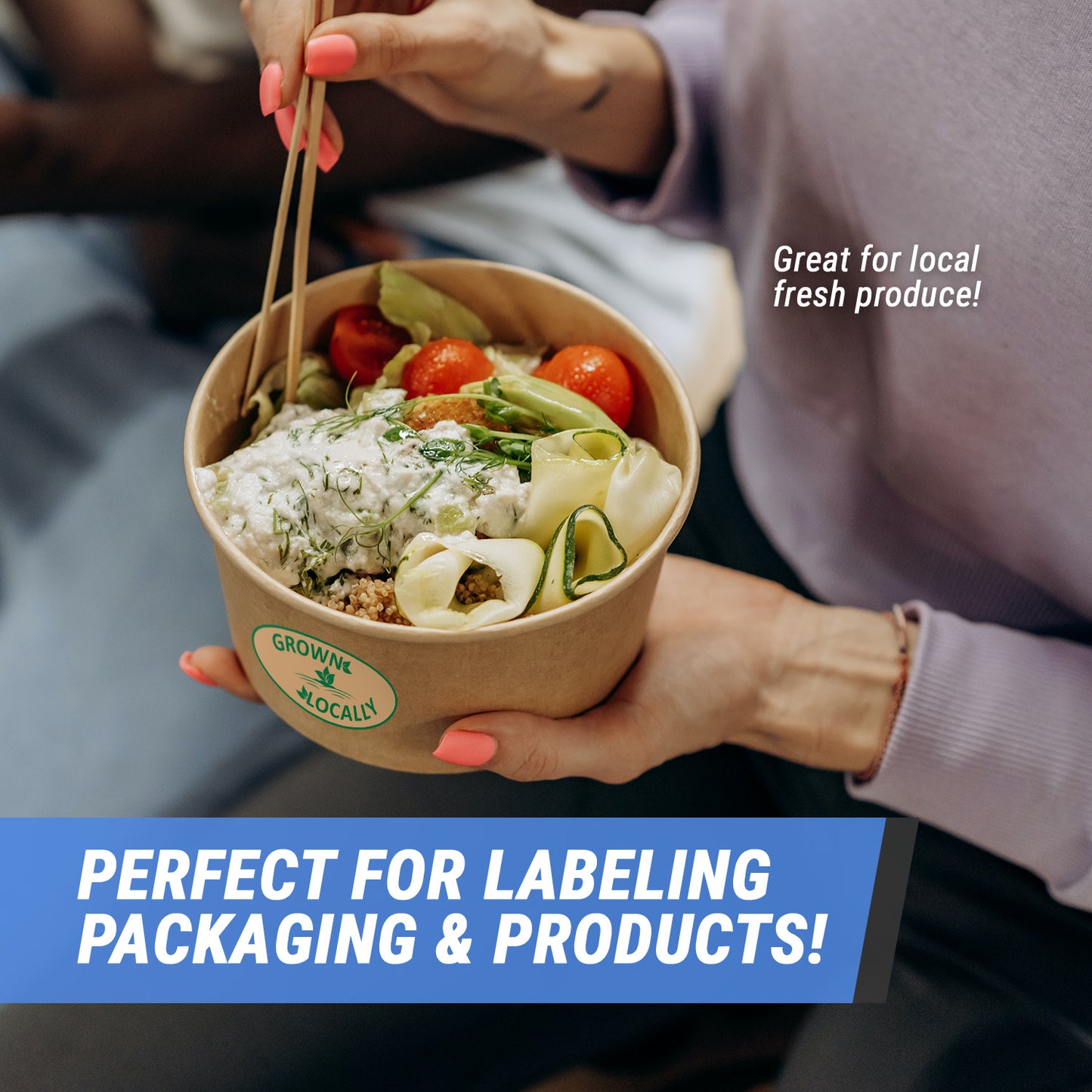 2 x 1 inch Locally Grown Label (Roll)