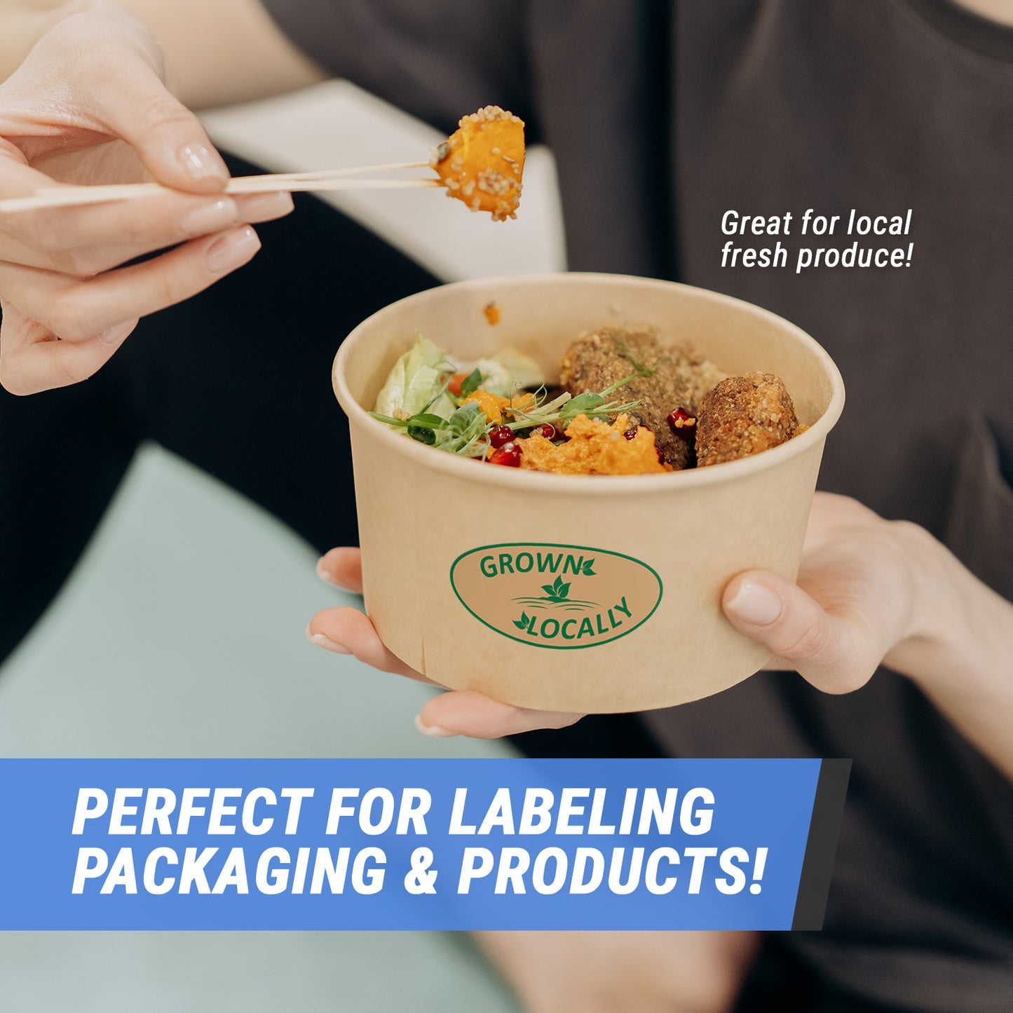 2 x 1 inch Locally Grown Label (Roll)