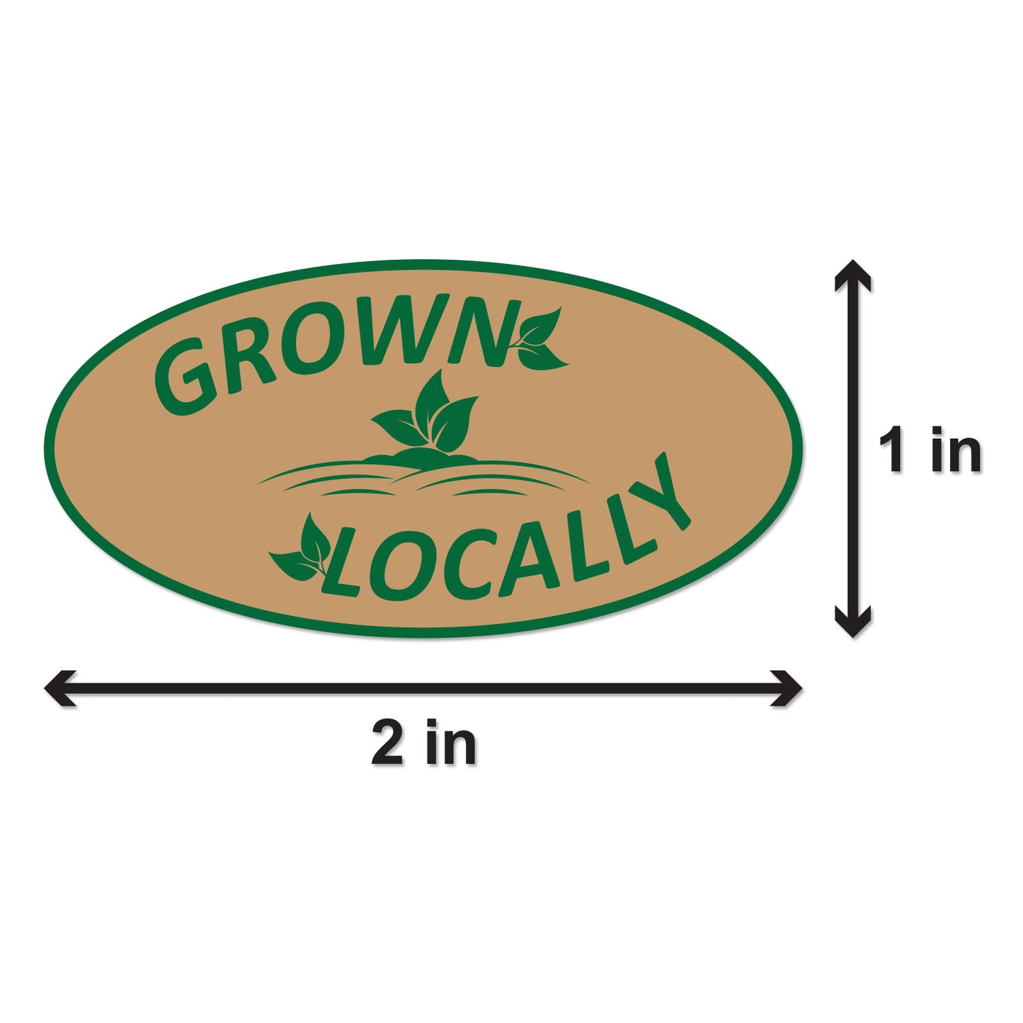 2 x 1 inch Locally Grown Label (Roll)