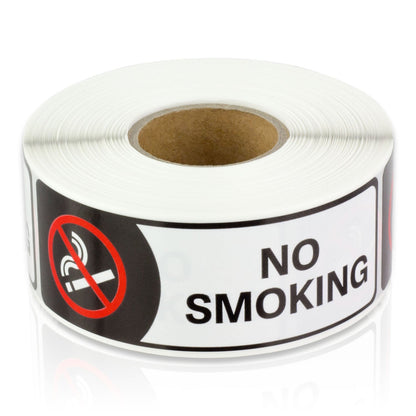 3 x 1in Sticker: No Smoking Label Roll