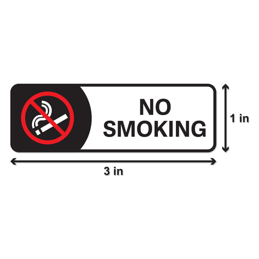 3 x 1in Sticker: No Smoking Label Roll