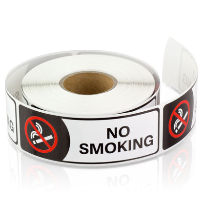 3 x 1in Sticker: No Smoking Label Roll