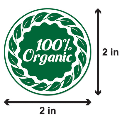 2 inch 100% Organic Food Label (Roll)
