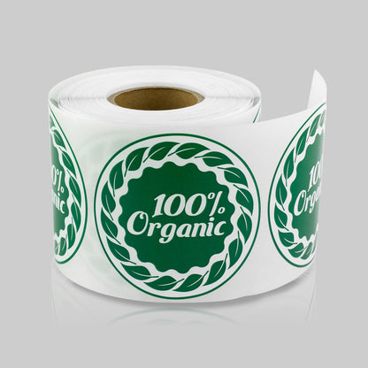 2 inch 100% Organic Food Label (Roll)