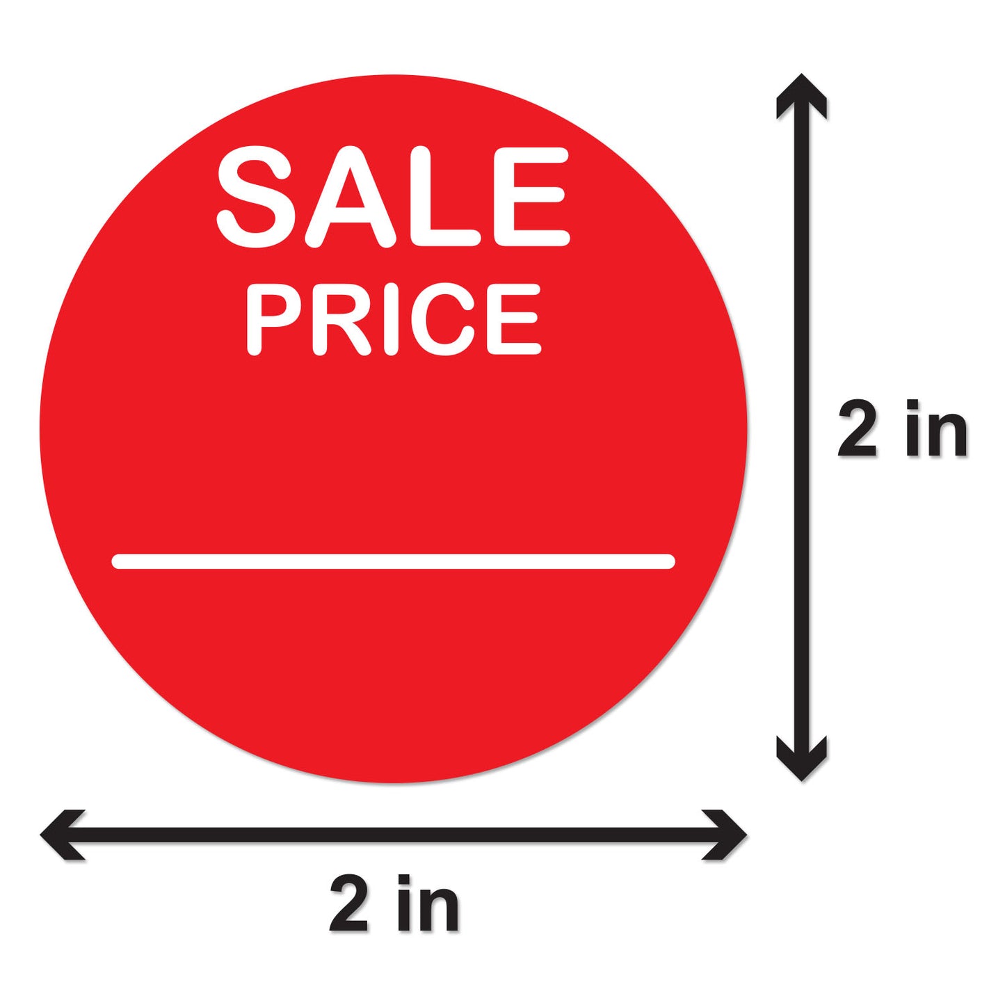 2in Sticker: Sale Price Retail Label Roll (Red)