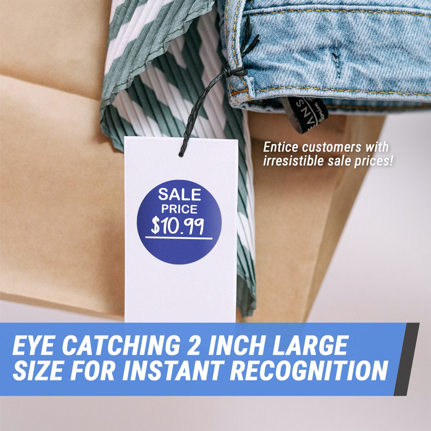 2in Sticker: Sale Price Retail Label Roll (Blue)