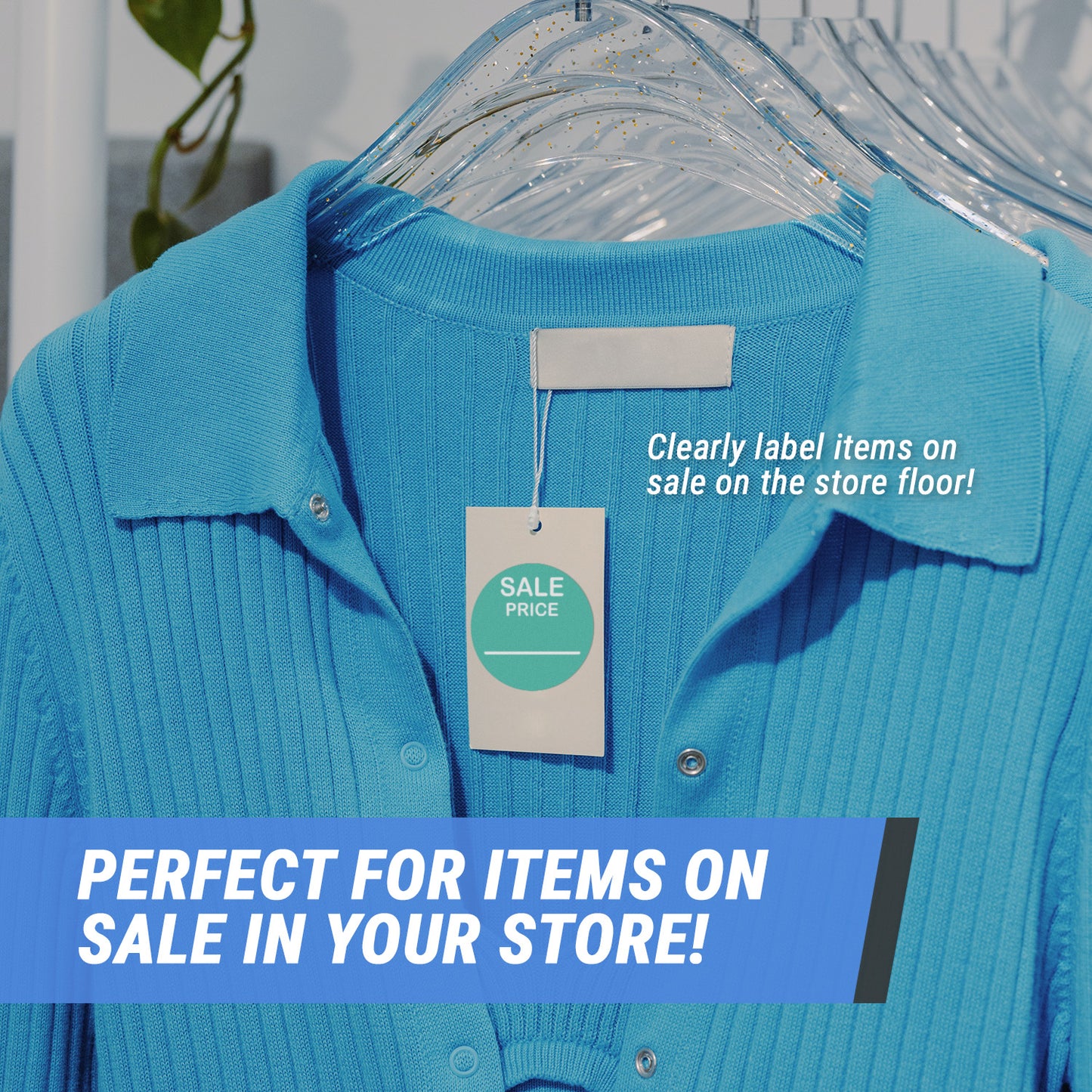 2in Sticker: Sale Price Retail Label Roll (Turquoise)