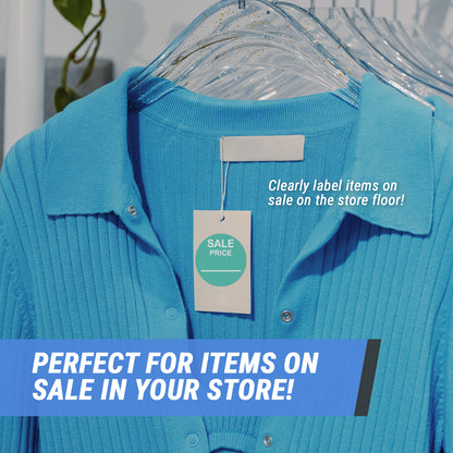 2in Sticker: Sale Price Retail Label Roll (Turquoise)