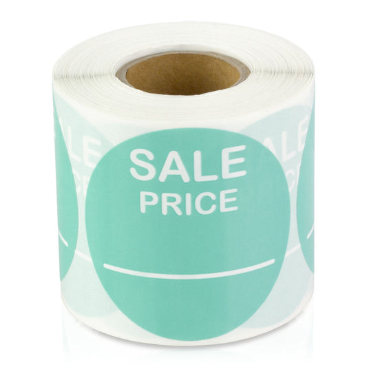 2in Sticker: Sale Price Retail Label Roll (Turquoise)