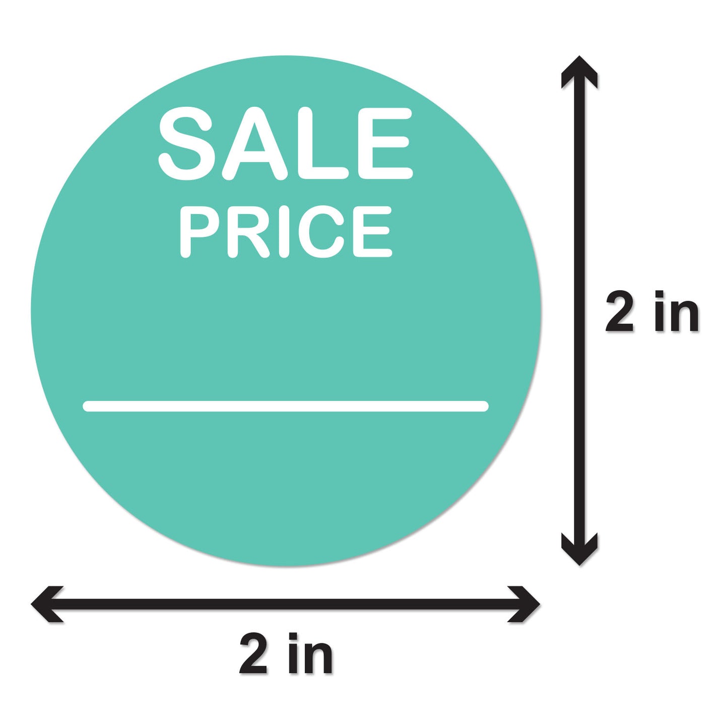 2in Sticker: Sale Price Retail Label Roll (Turquoise)