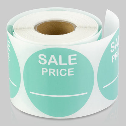 2in Sticker: Sale Price Retail Label Roll (Turquoise)