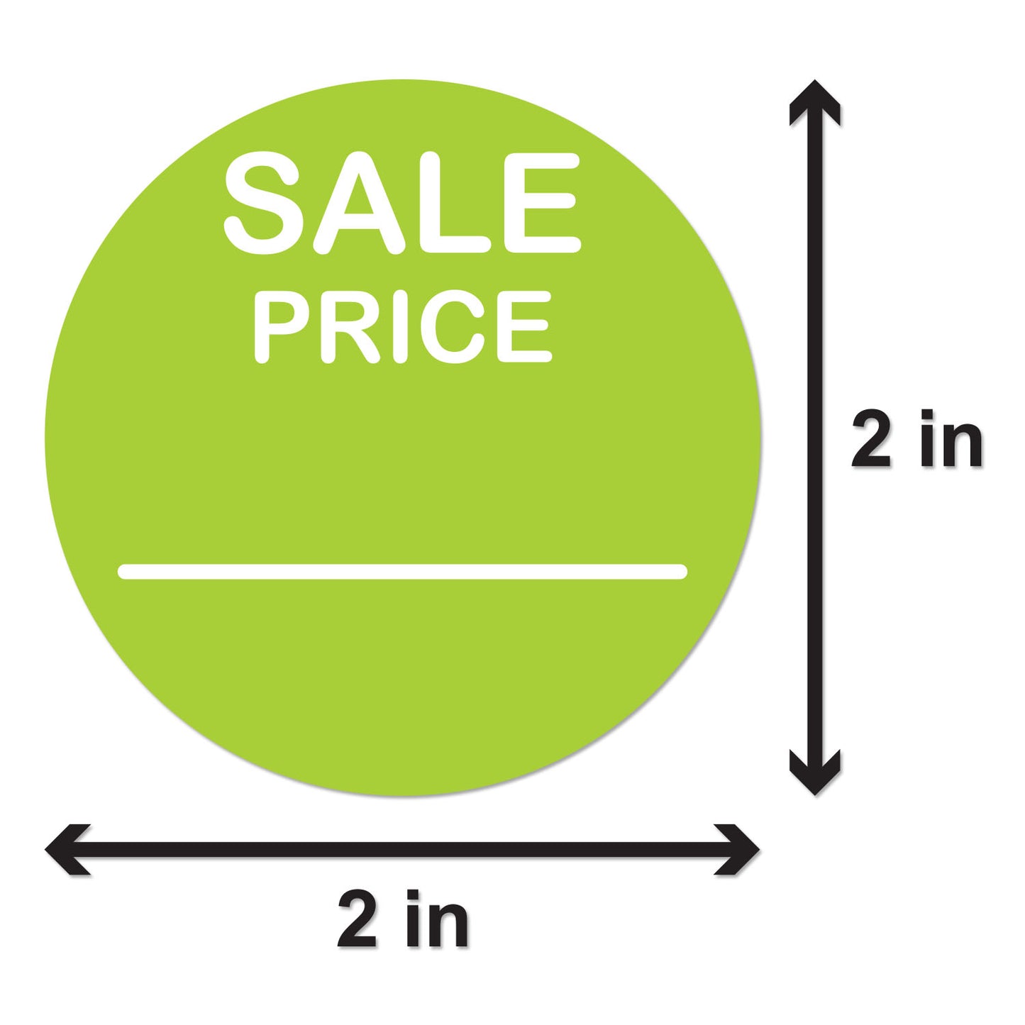 2in Sticker: Sale Price Retail Label Roll (Lime)