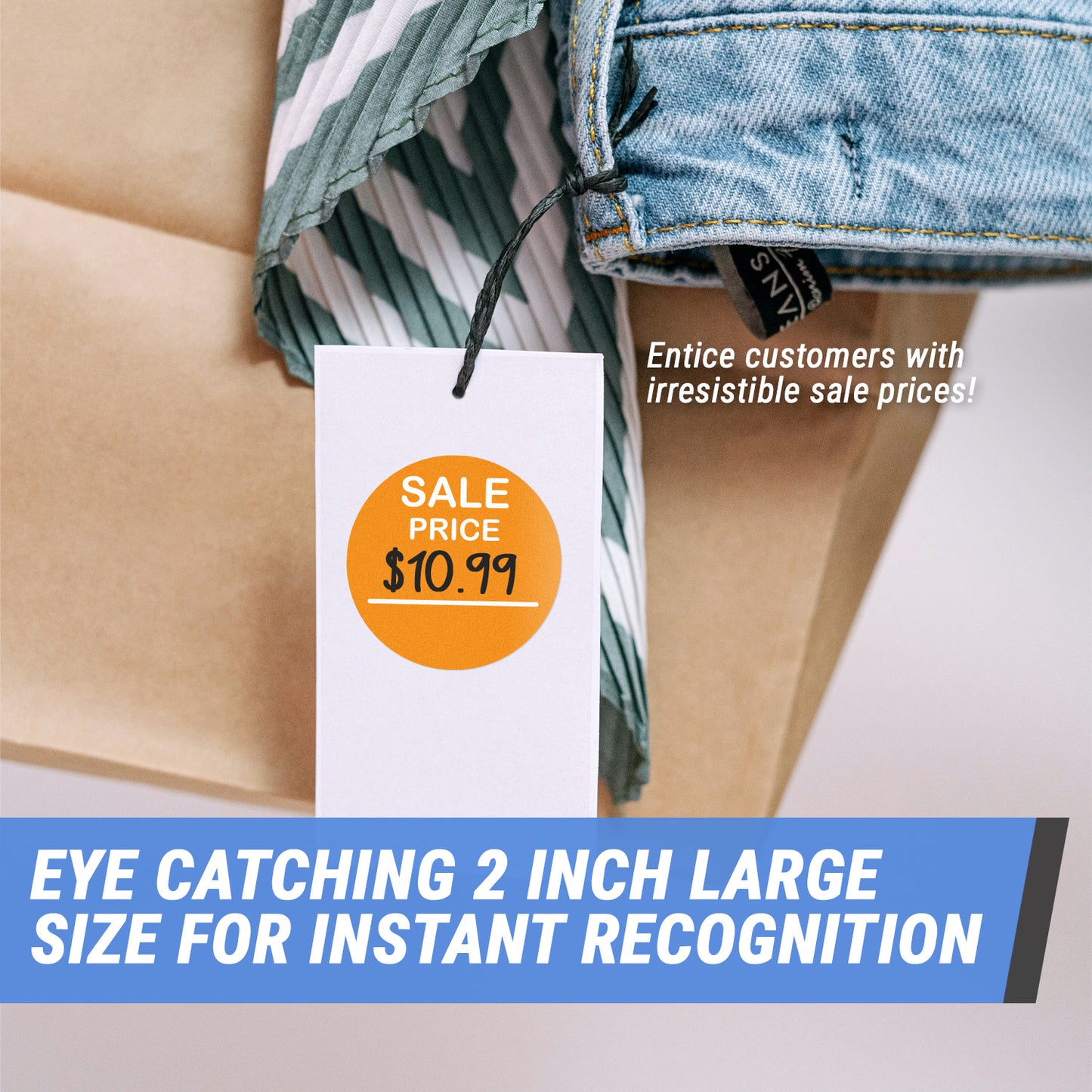 2in Sticker: Sale Price Retail Label Roll (Orange)